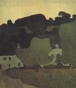 unknow artist breton landscape oil painting on canvas